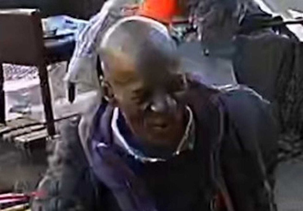 Cops said the victim was attacked by this man around 8:15 a.m. Friday outside 99 Cent Fresh Pizza