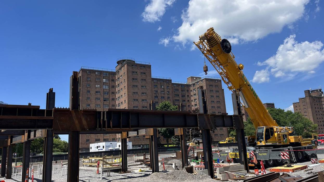 First steel goes up on Marine Drive redevelopment