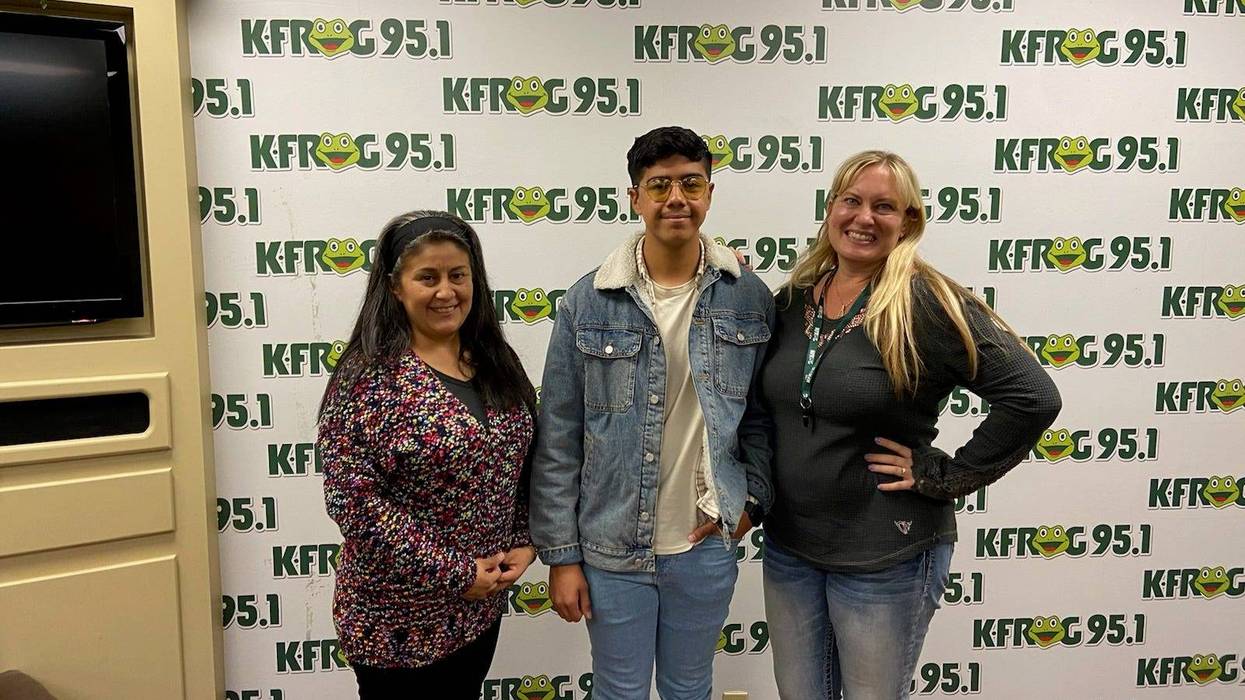 Corporal Adrien Castillo, his mom Pattie and K-Frog's Pepper