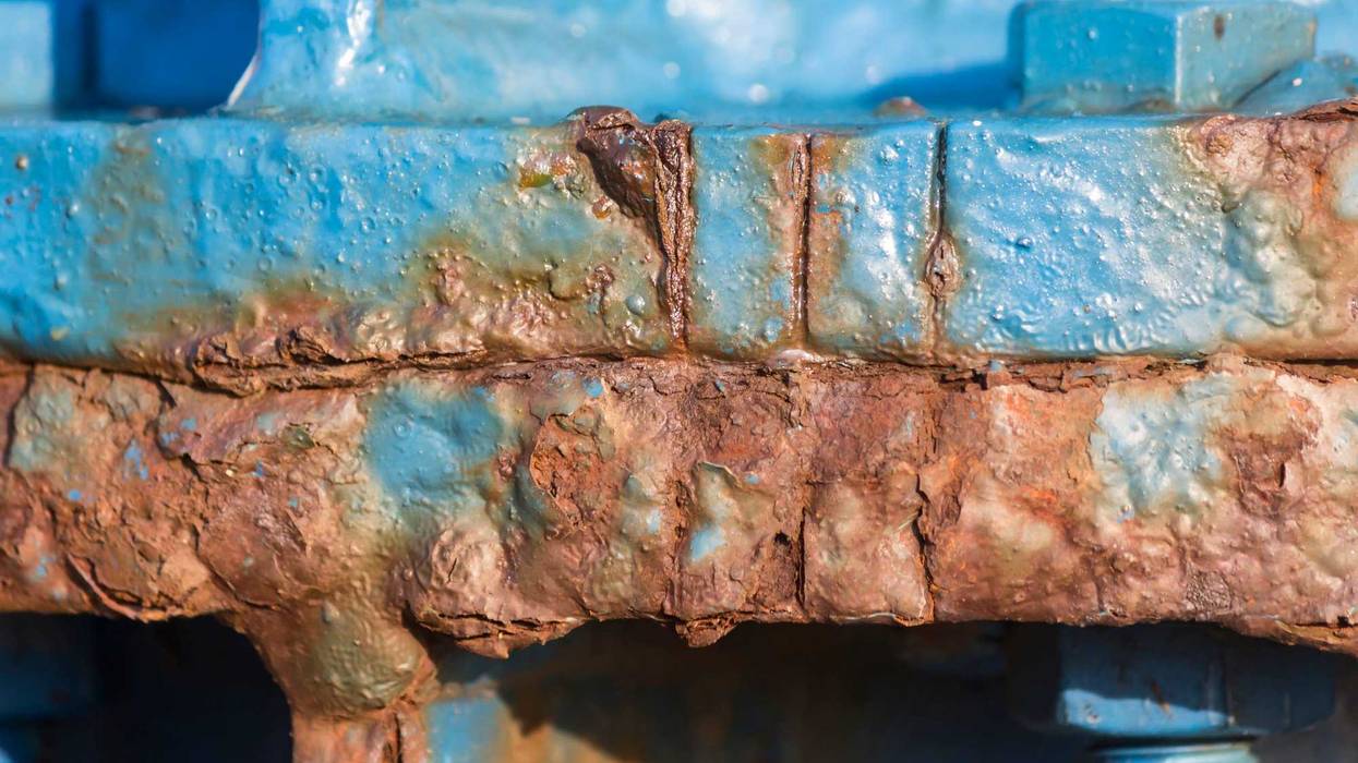 corroded pipes and bolts