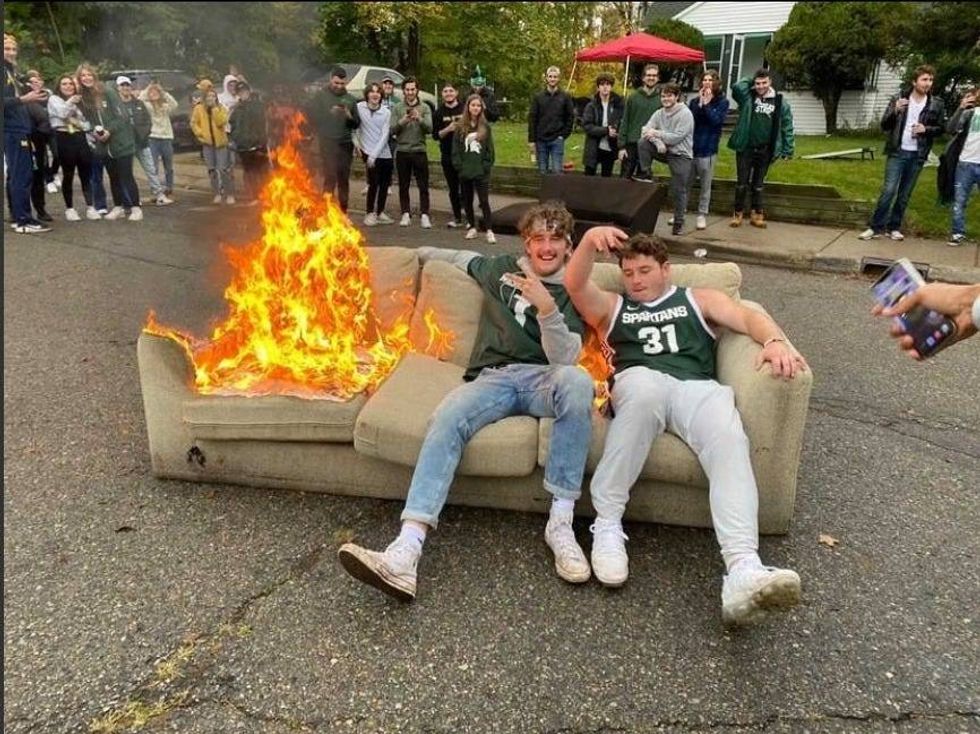 couch burning suspects