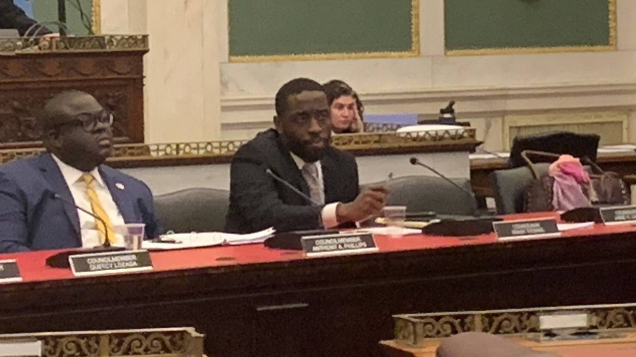 Councilman Isaiah Thomas at a meeting of Council's education committee