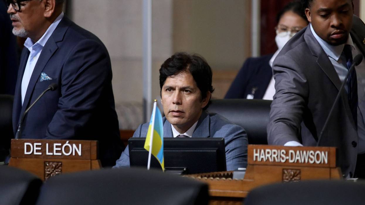 Councilmember District 14 - Kevin de León at the Los Angeles City Council meeting at Los Angeles City Hall on Tuesday, Oct. 11, 2022, in Los Angeles.