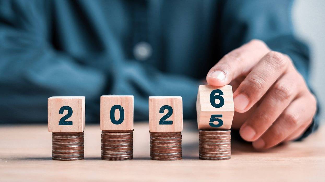 Countdown to 2026. Loading year from 2025 to 2026 - stock photo