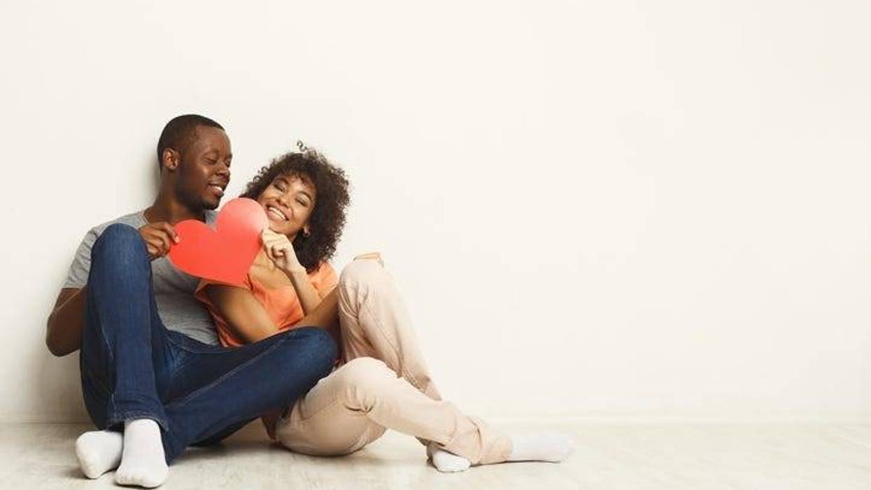 couple at home for Valentine's Day