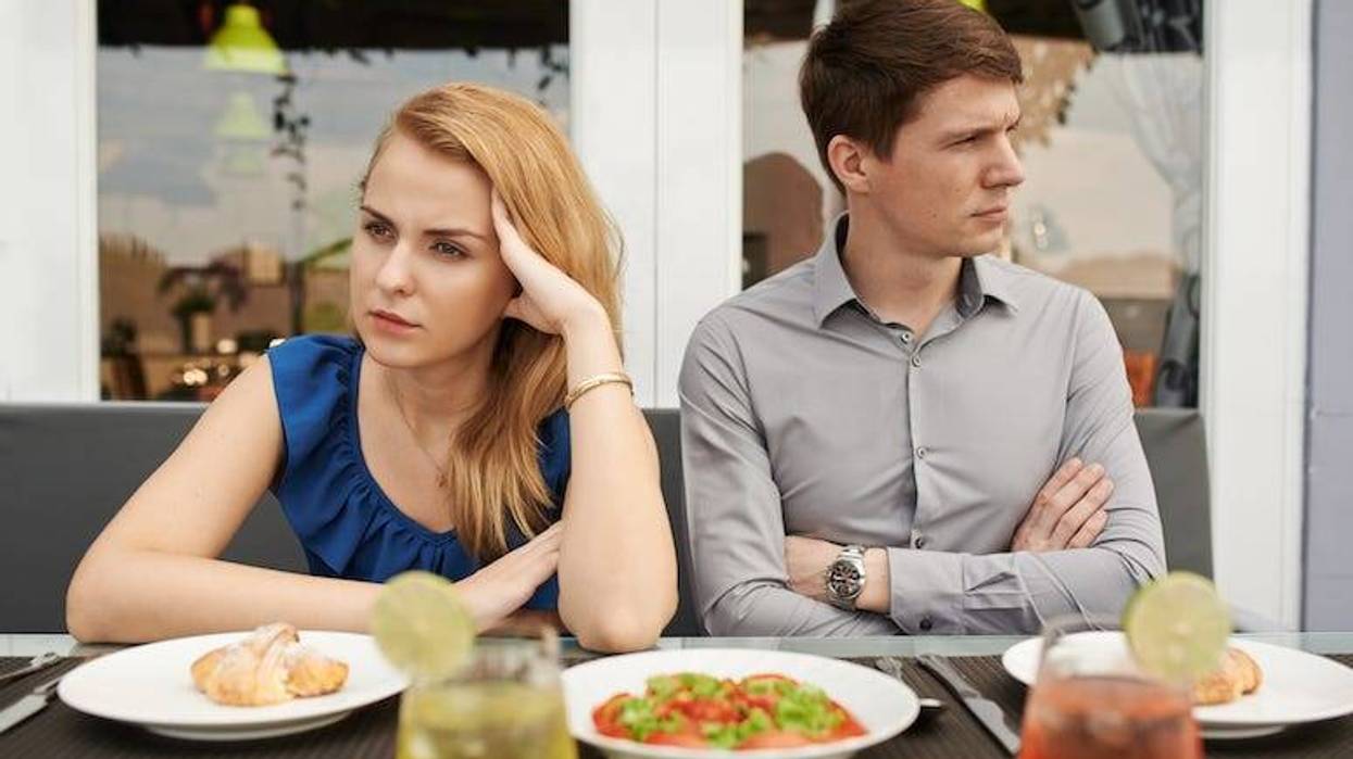 Couple, Fight, Restaurant, Lunch