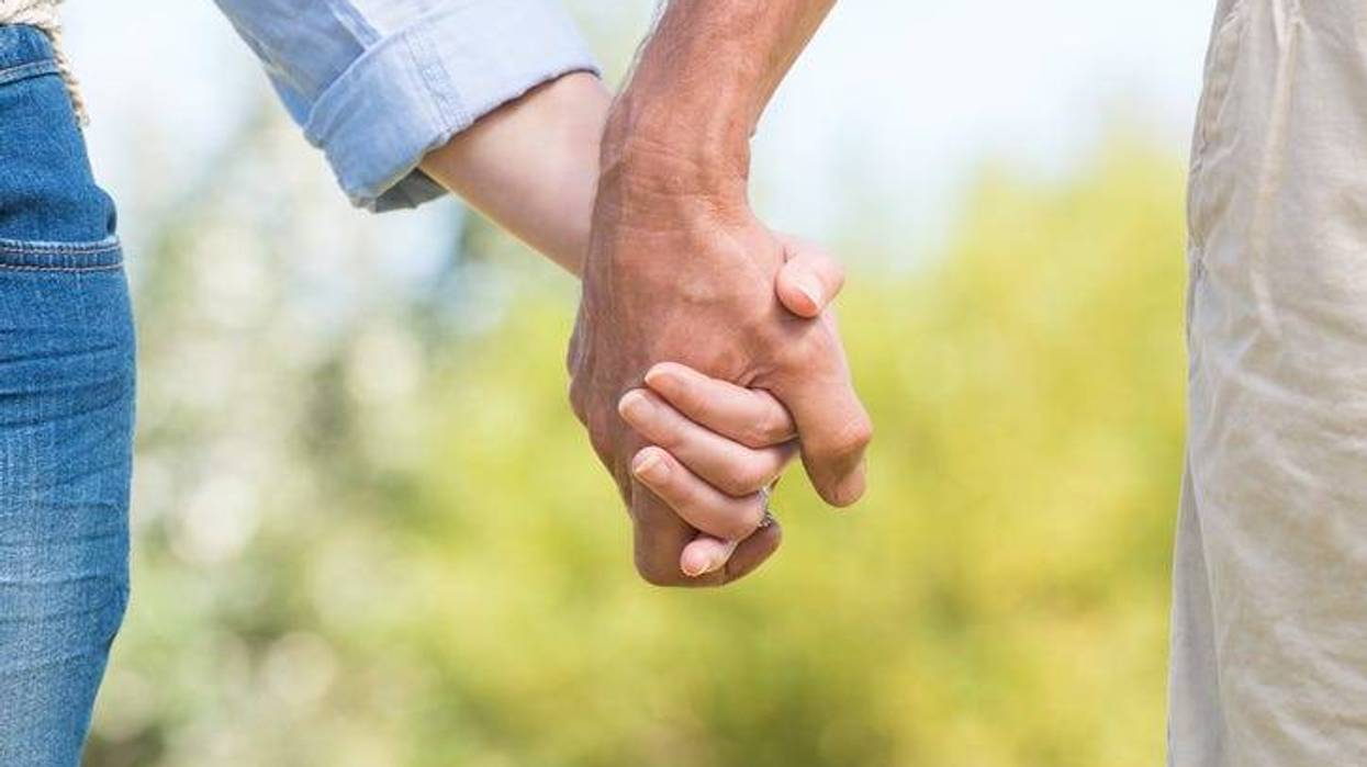 couple holding hands