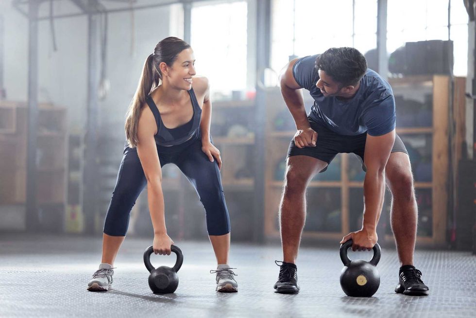 Couple working out