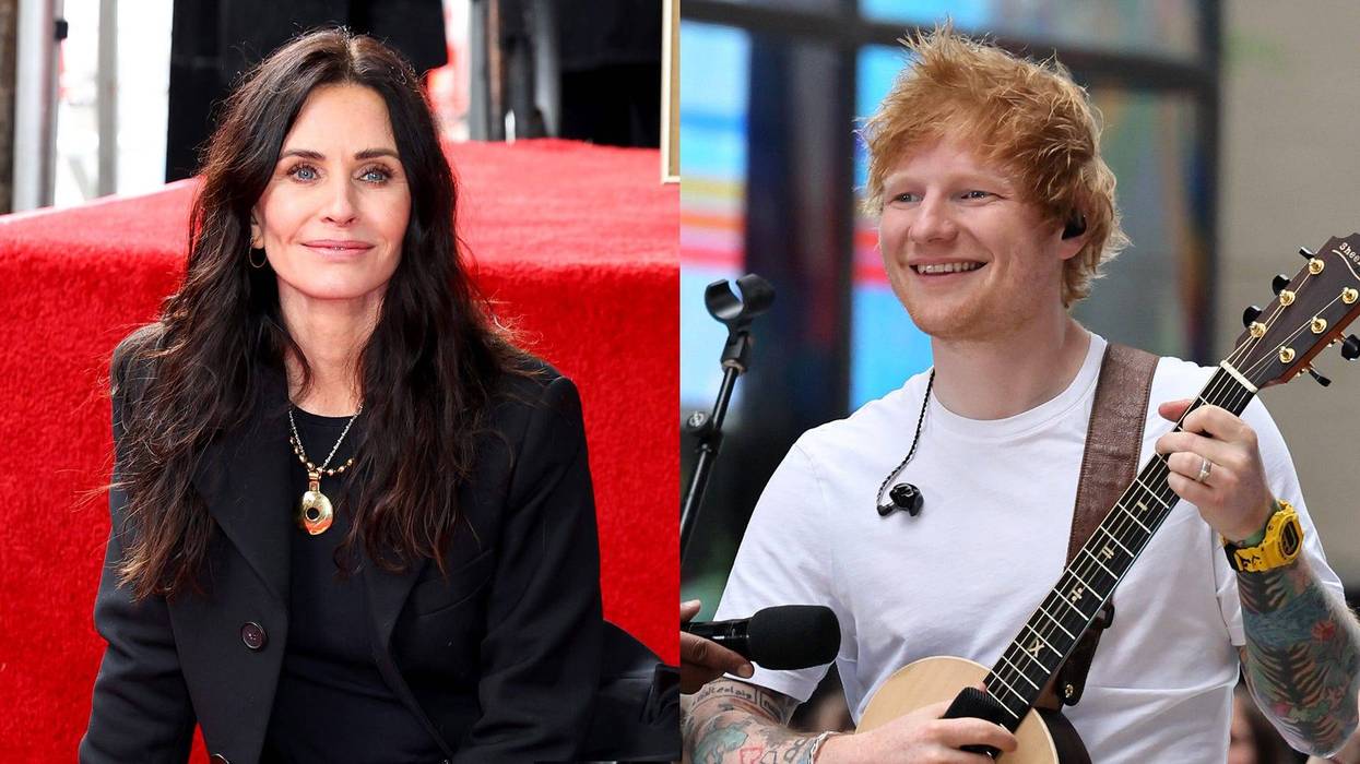 Courtney Cox and Ed Sheeran