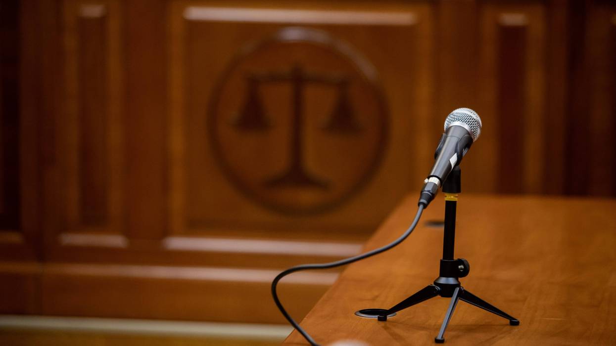 Courtroom witness stand
