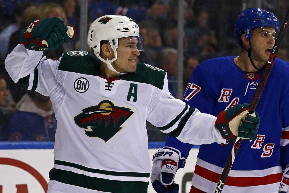 Parise gets help from the new guy in Wild's 4-1 win at The Garden