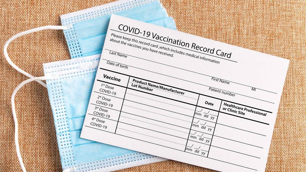 COVID-19 vaccine card.
