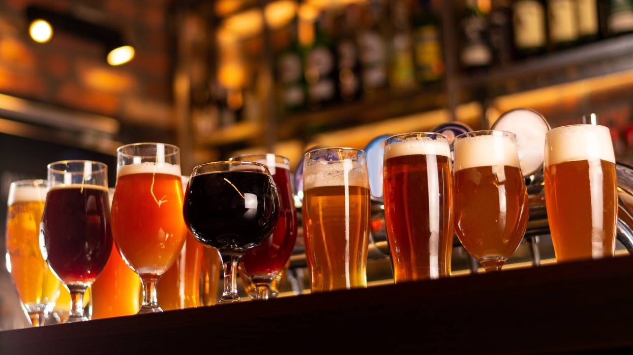 Craft beer on a bar