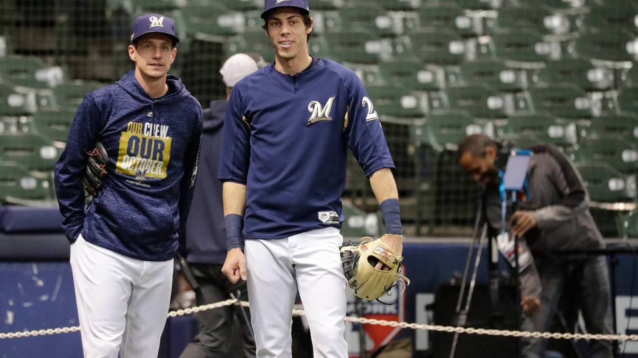 Craig Counsell and Christian Yelich