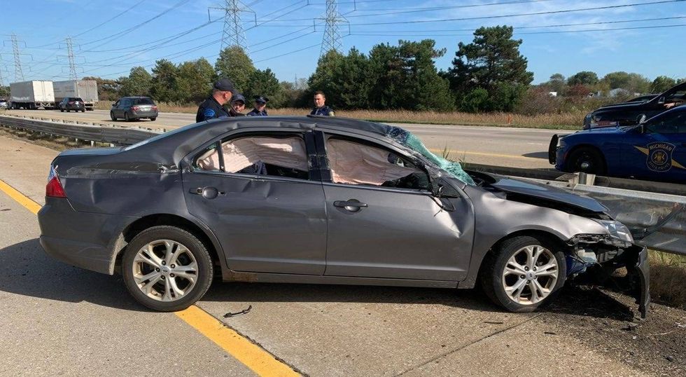 crash in stolen car