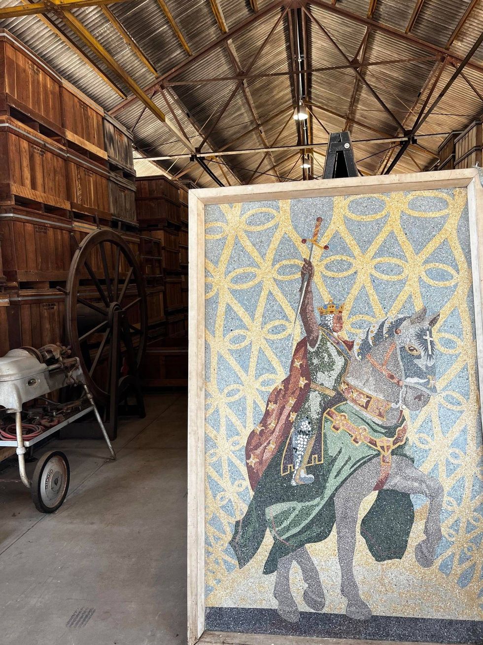 Crates of artifacts stored at the National Building Arts Foundation in Sauget.