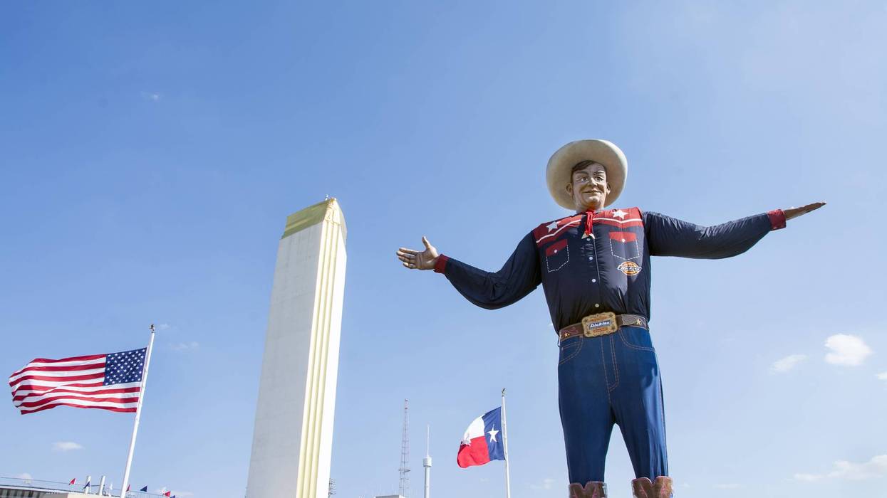 Crews assembled and installed Big Tex at Fair Park this morning, putting the 55-foot cowboy back on his boots seven days before the State Fair of Texas opens Friday, Sept. 25.