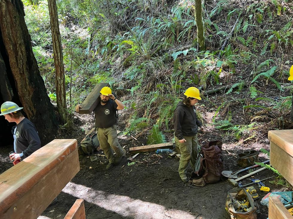 Crews have been working hard to repair trails on Mount Tamalpais since January.
