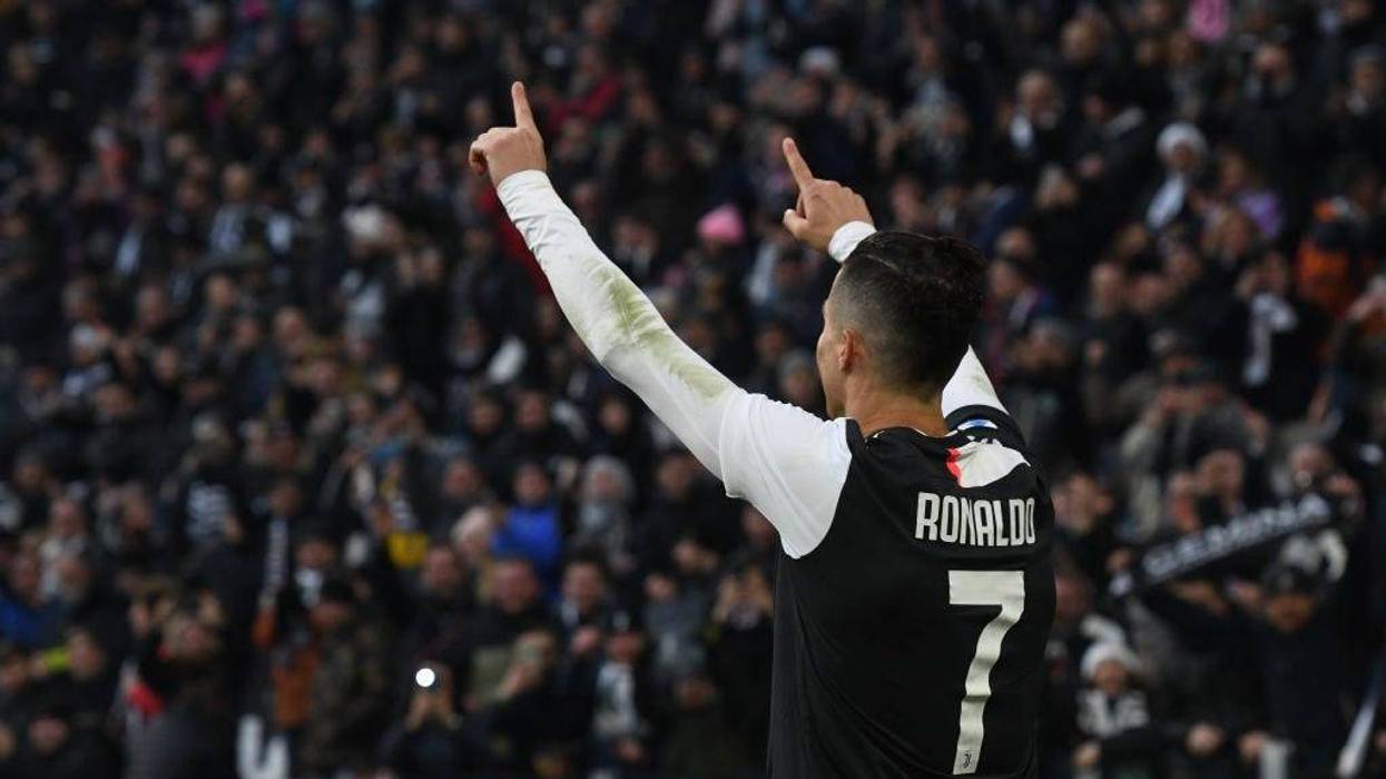 Cristiano Ronaldo of Juventus celebrates goal during the Serie A match between Juventus and Cagliari Calcio at Allianz Stadium on January 6, 2020 in Turin, Italy.