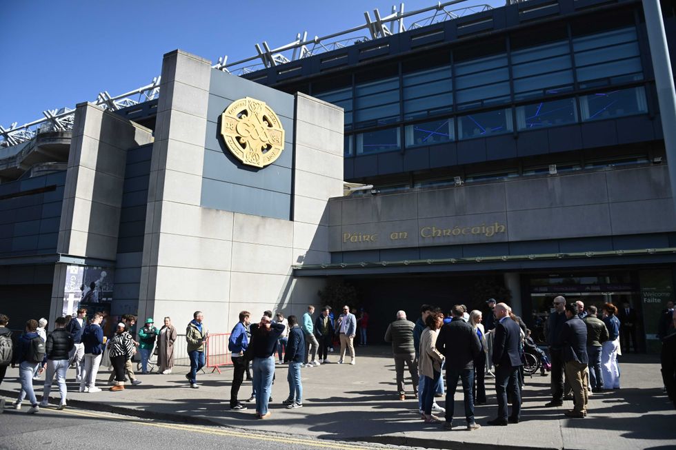 Croke Park prior to the the Investec Champions Cup Round of 16 match between Leinster Rugby and Harlequins at Croke Park on April 5, 2025 in Dublin, Ireland.