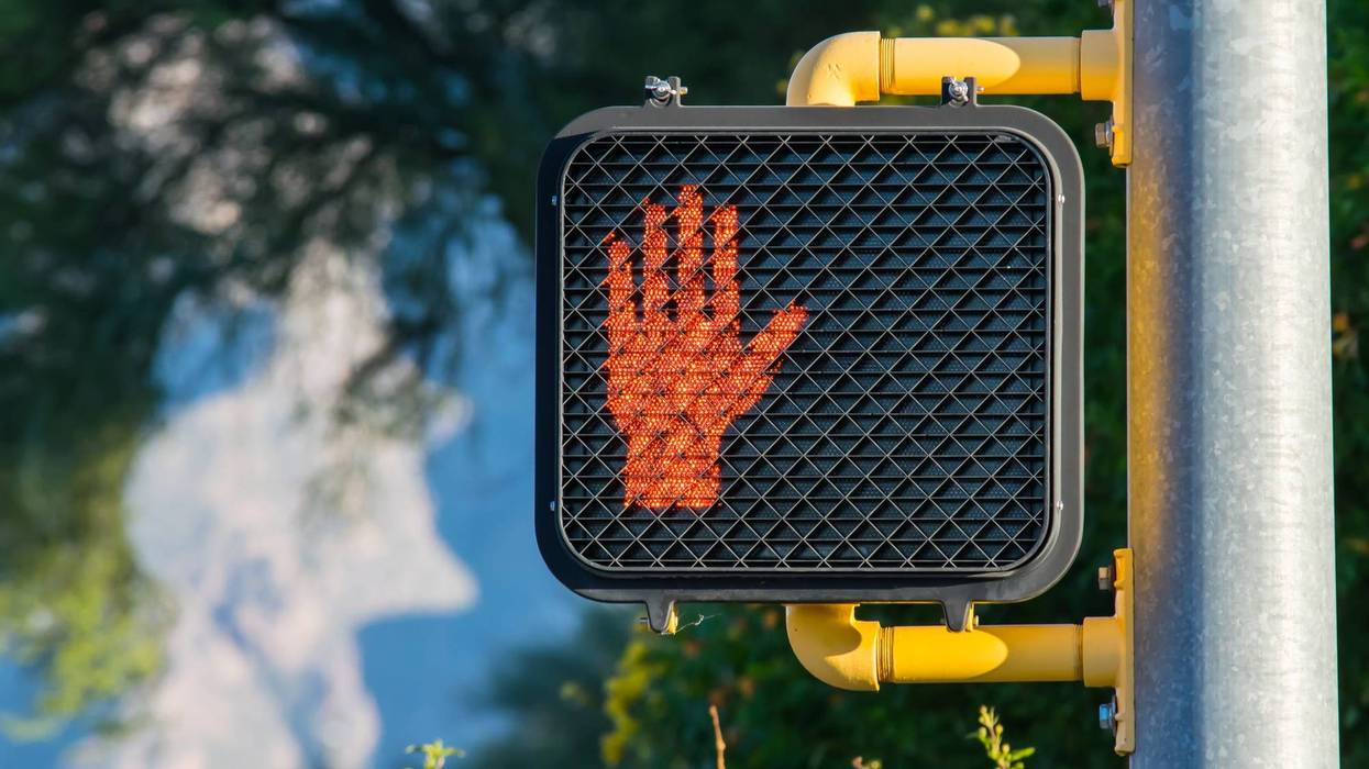 Crosswalk stop sign