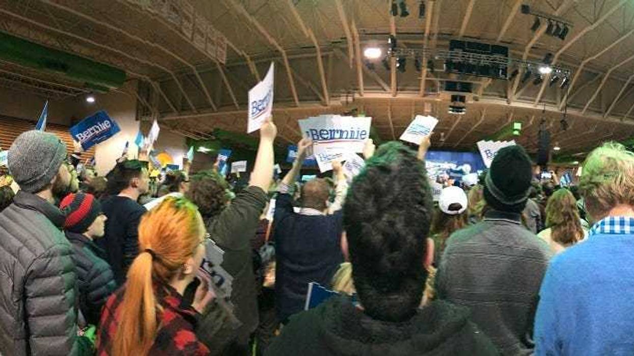 Crowd attends Bernie Sanders rally at Arthur Ashe Center on February 27, 2020. (Matt Demlein, WRVA)