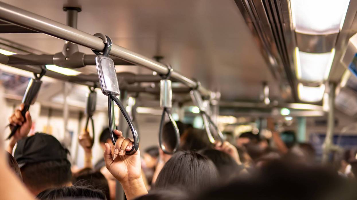 Crowd inside the train in rush hour