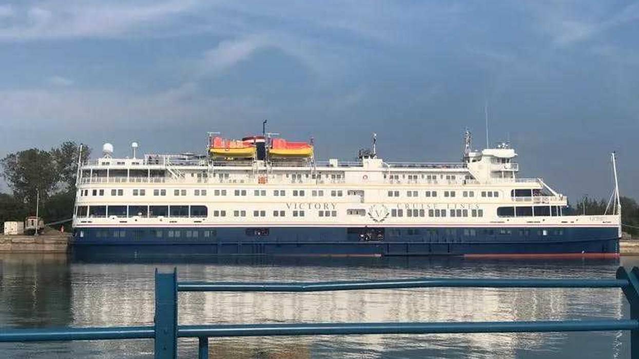 Cruise ship docked in Port Colborne, Ontario