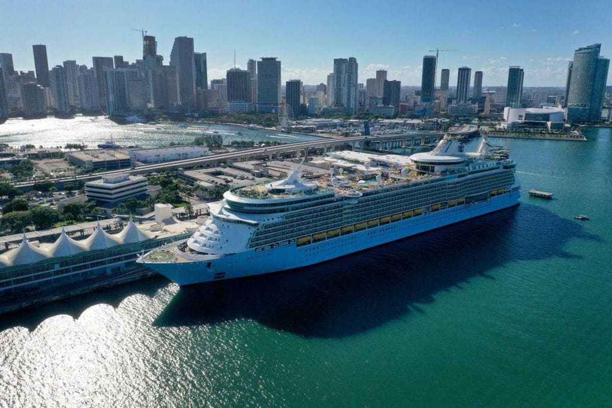 Cruise ship in the port of Miami