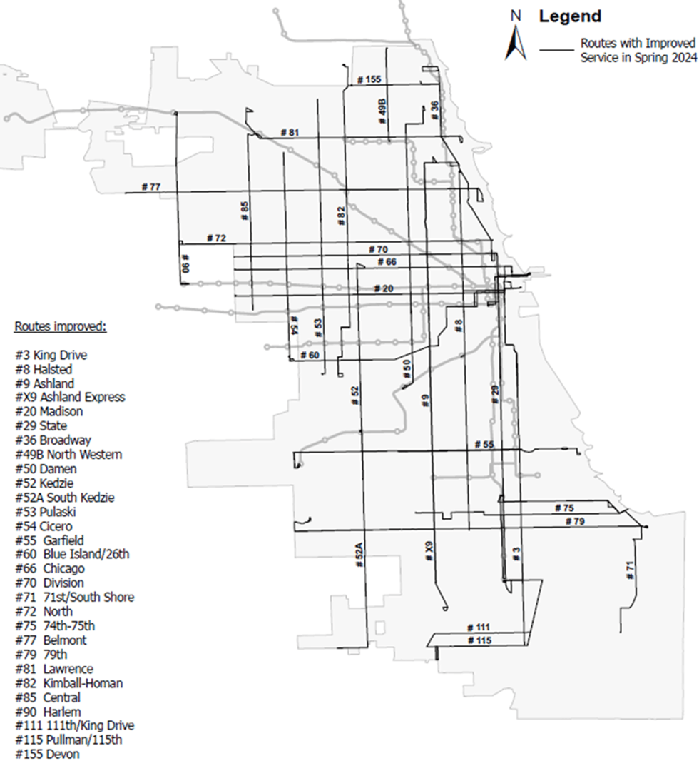 CTA bus map