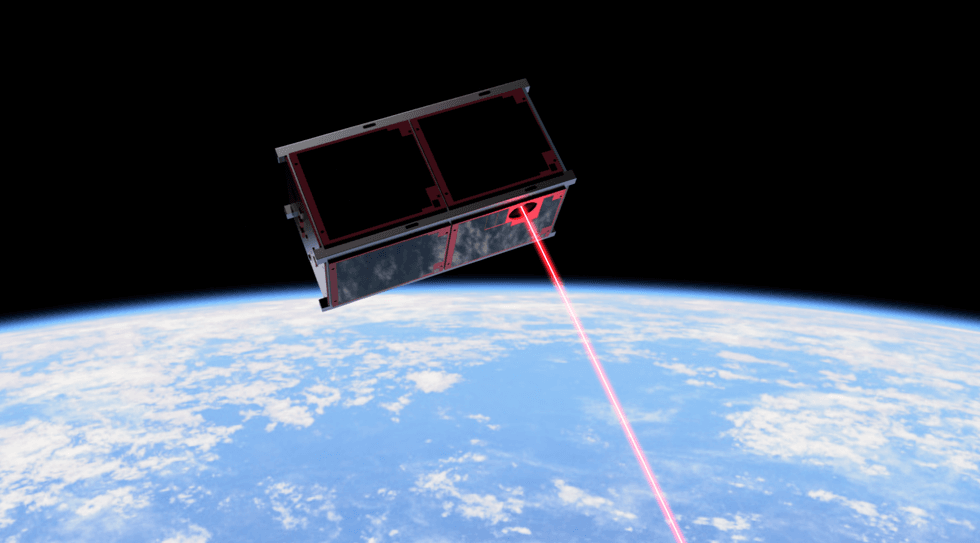 CubeSat in space rendering