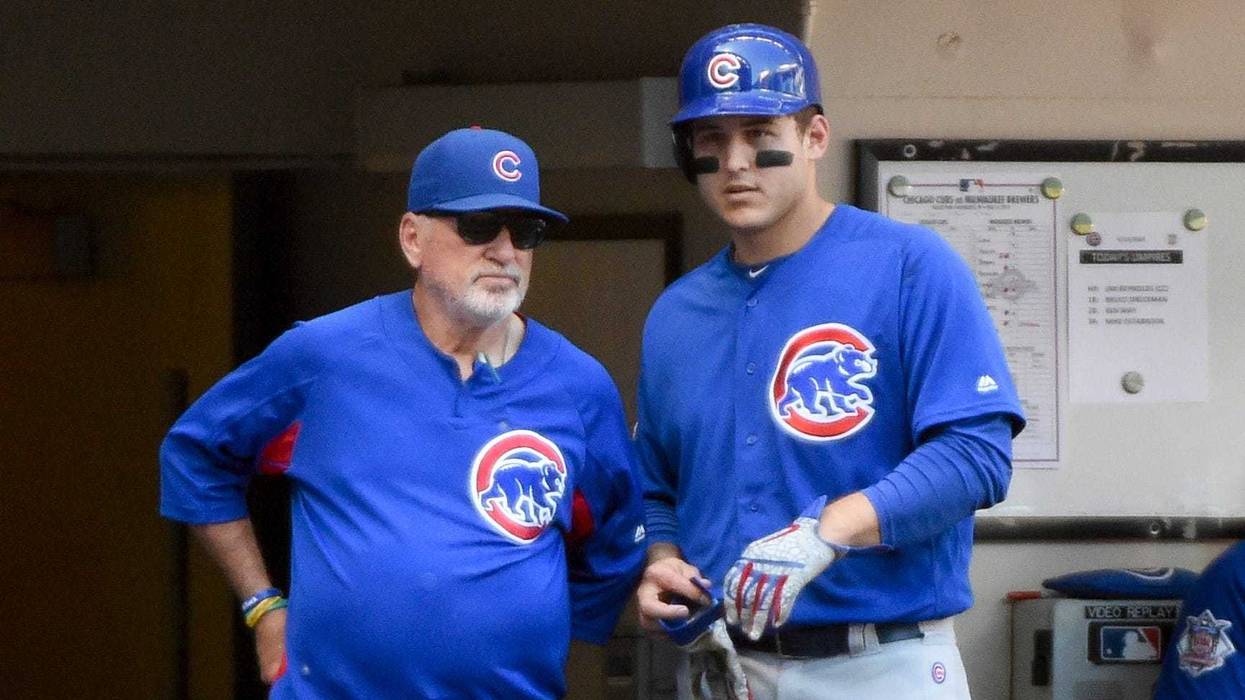 Cubs manager Joe Maddon, left, and first baseman Anthony Rizzo.