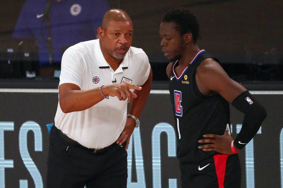 Current Philadelphia 76ers Head Coach Doc Rivers, who held the same position with the Los Angeles Clippers at the time the COVID-19 pandemic began.