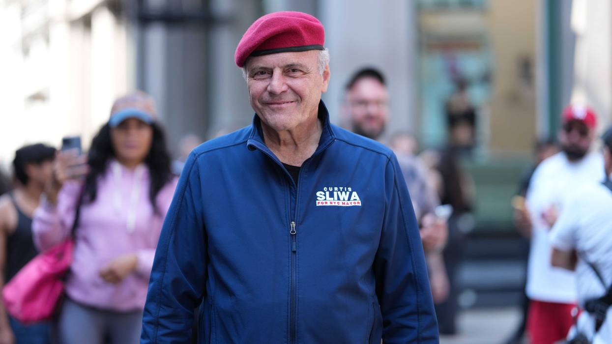 Curtis Sliwa is seen, during New York Fashion Week, on Sept. 13, 2025