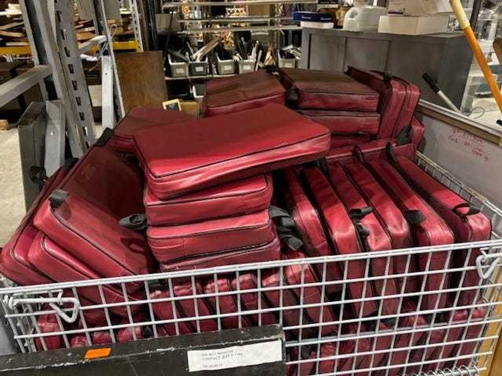 Cushions from sporting events come in by the cartfull at the University of Minnesota