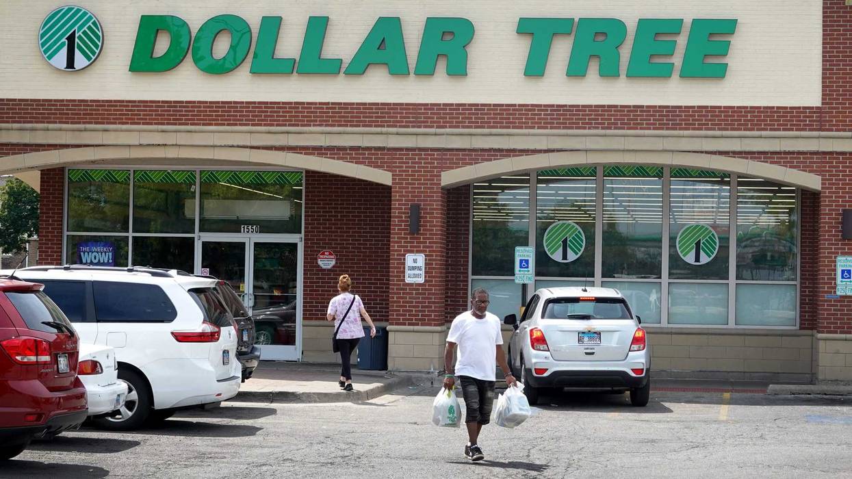 Customers shop at a Dollar Tree store in the Austin neighborhood on August 2, 2022 in Chicago