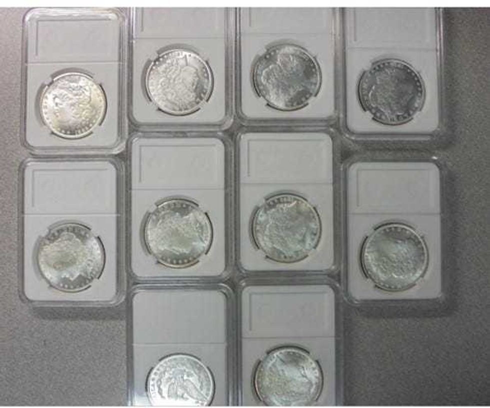 Customs agents seized this counterfeit currency at O