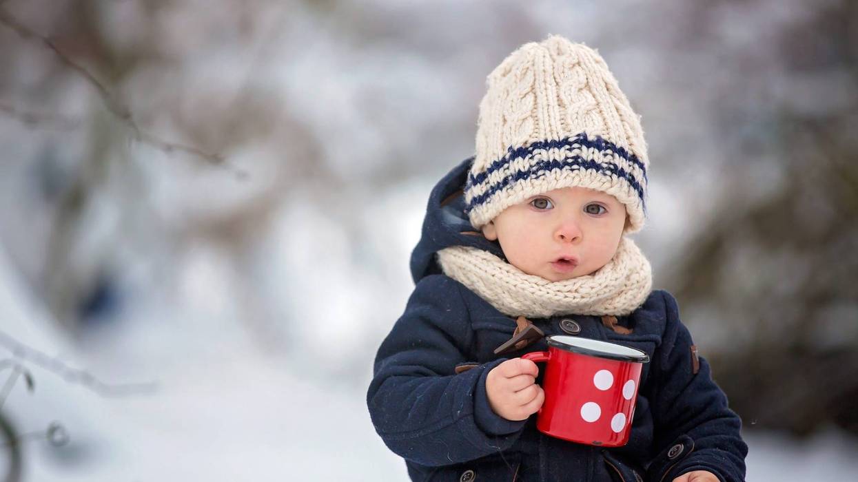 Cute Kid In Winter Clothes