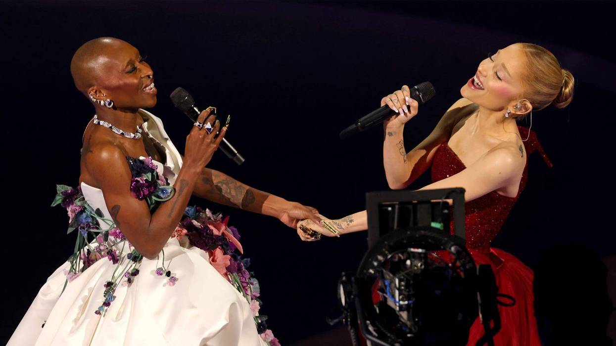 Cynthia Erivo and Ariana Grande perform onstage during the 97th Annual Oscars at Dolby Theatre on March 02, 2025 in Hollywood, California.