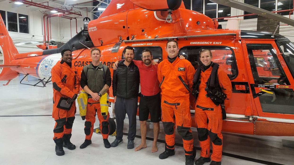 Cyril Derreumaux with the Coast Guard rescue team.