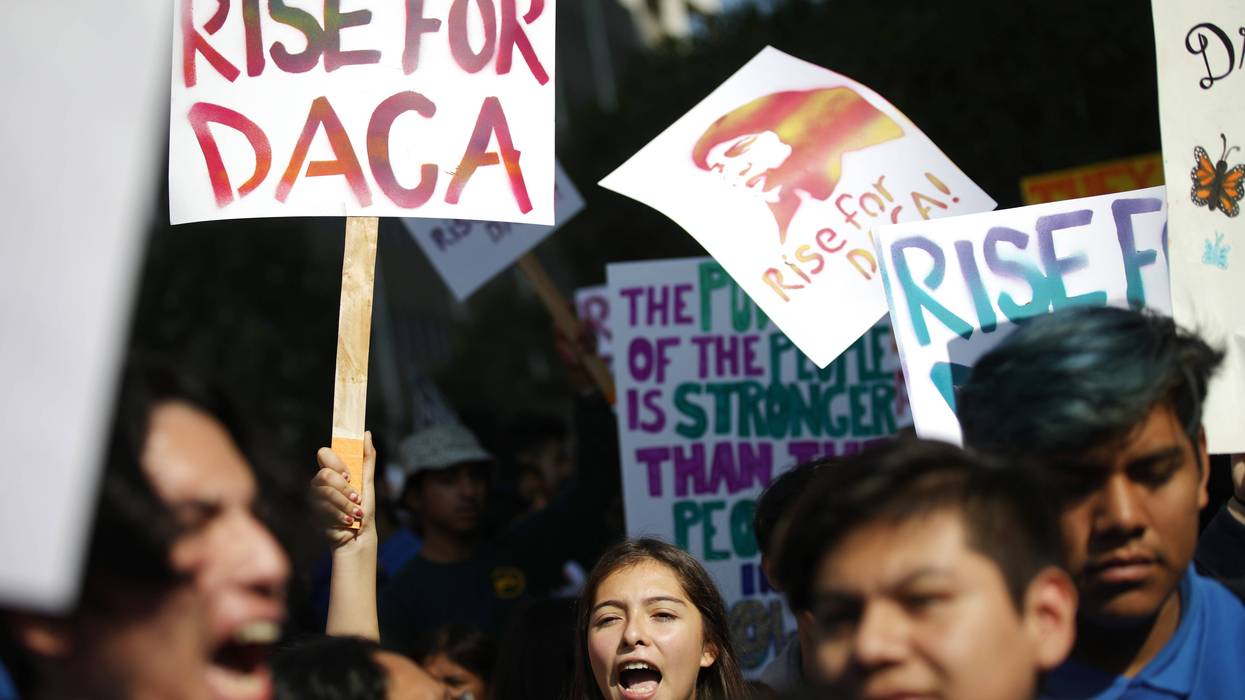 DACA supporters rally in support of DACA during 2019 Supreme Court arguments.