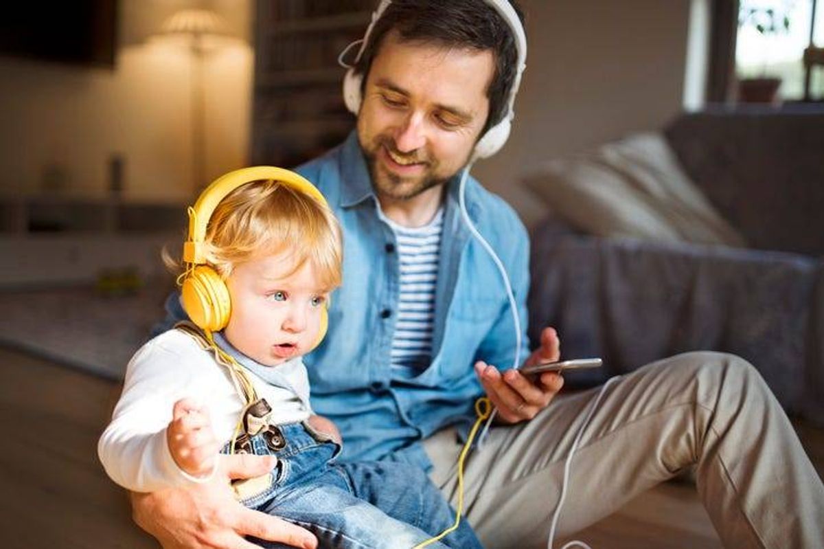 Dad with headphones