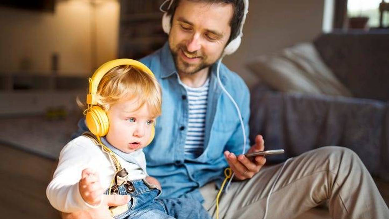 Dad with headphones