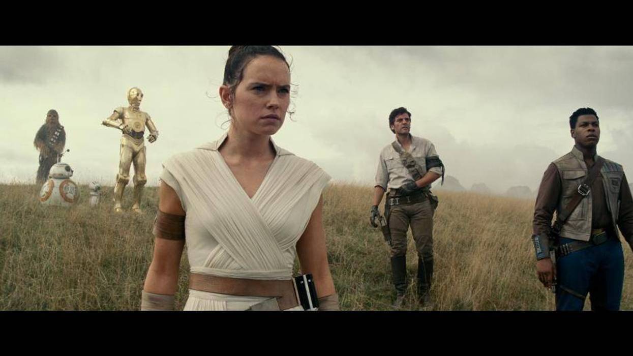 Daisy Ridley, center, co-stars with John Boyega and Oscar Isaac in Star Wars: The Rise of Skywalker