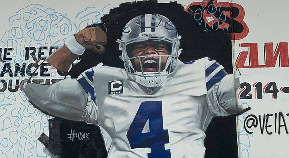 Dak Prescott mural by Juan Enrique Velazquez