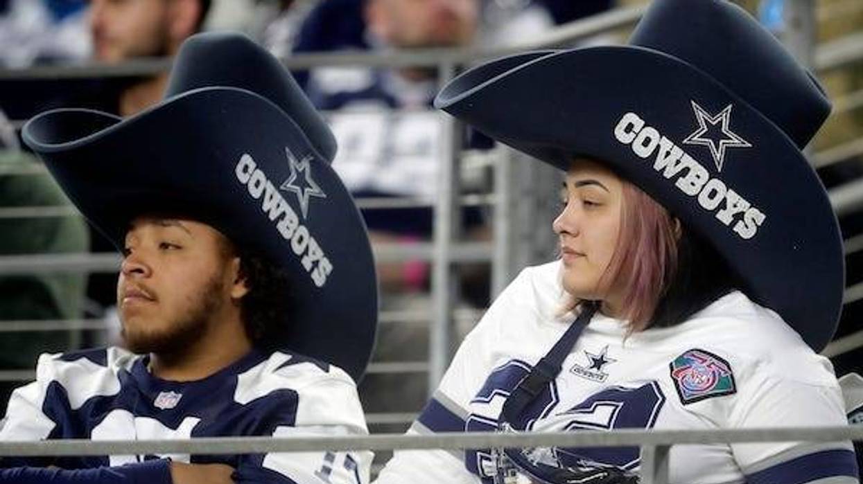 Dallas Cowboy fans react during the fourth quarter of their team's loss to the Green Bay Packers during their wild card playoff game Sunday, January 14, 2024 at AT&T Stadium in Arlington, Texas