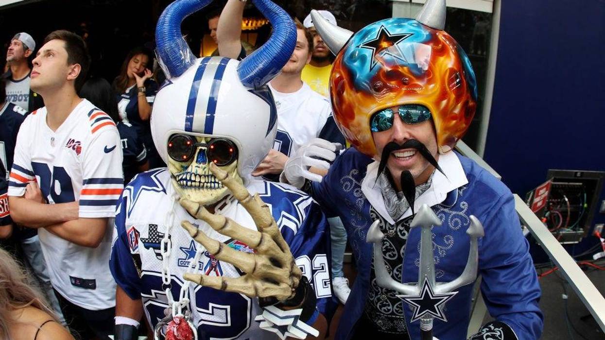 Dallas Cowboys fans cheer against the Chicago Bears at AT&T Stadium on October 30, 2022 in Arlington, Texas.