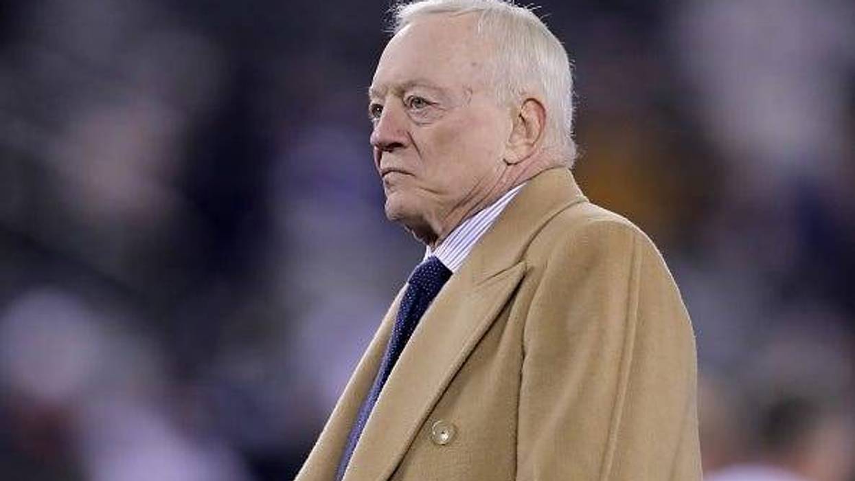 Dallas Cowboys Owner, President and General Manager Jerry Jones walks on the field before the game against the New York Giants at MetLife Stadium on November 04, 2019 in East Rutherford, New Jersey.
