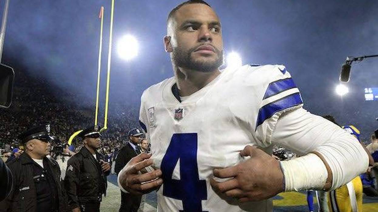 Dallas Cowboys quarterback Dak Prescott after a road playoff loss against the Los Angeles Rams in 2019