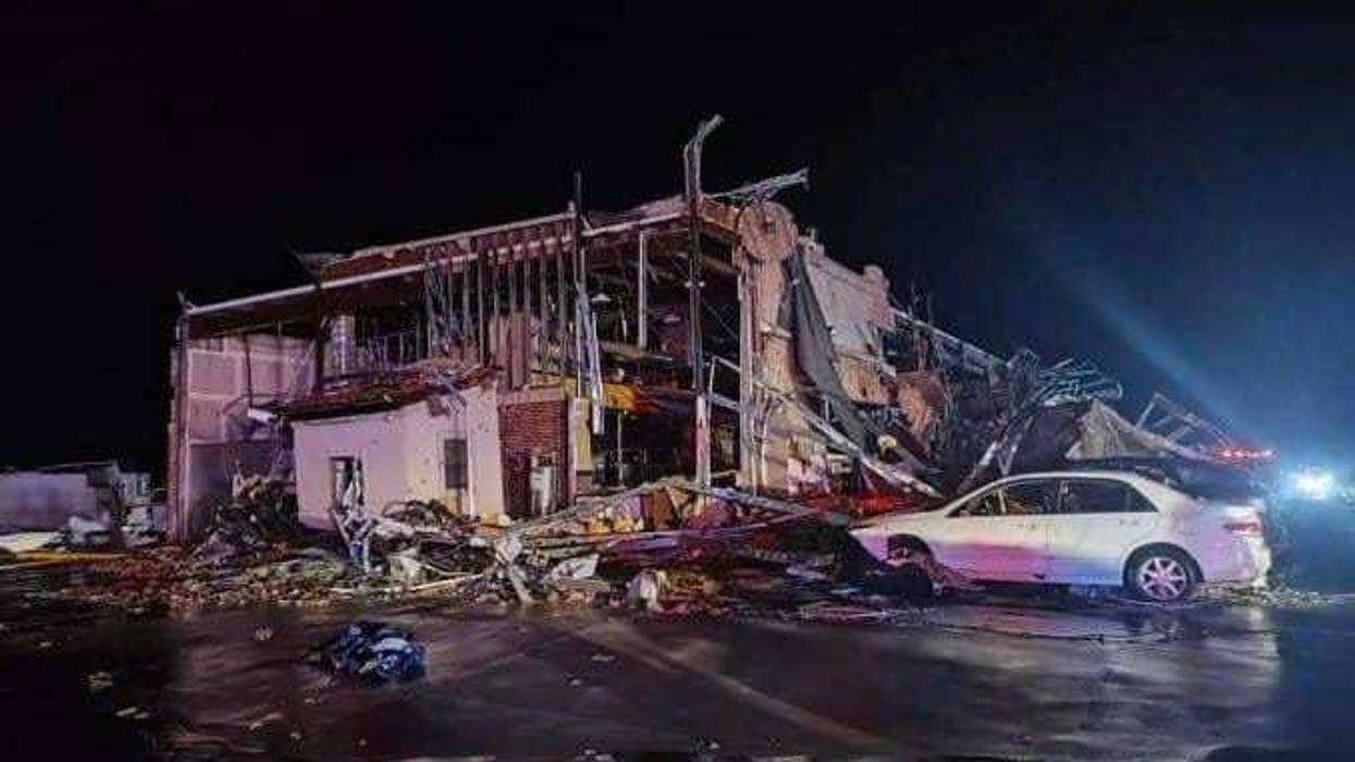 Damage in Denton County, Texas after severe weather on Saturday, May 25, 2024.